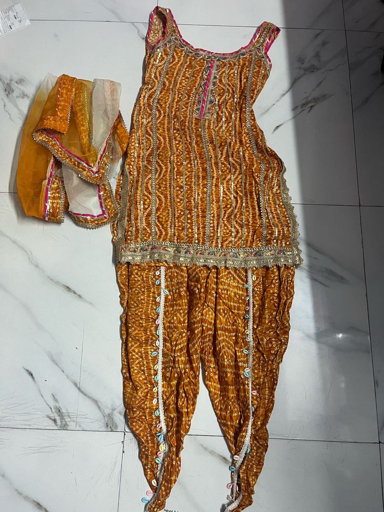 Patiyala Suit Yellow Dress Wedding Party Festival