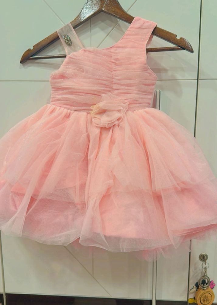 Pink Tulle Flower Girl Dress