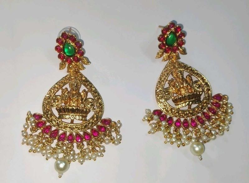 Gold-Tone Lakshmi Earrings