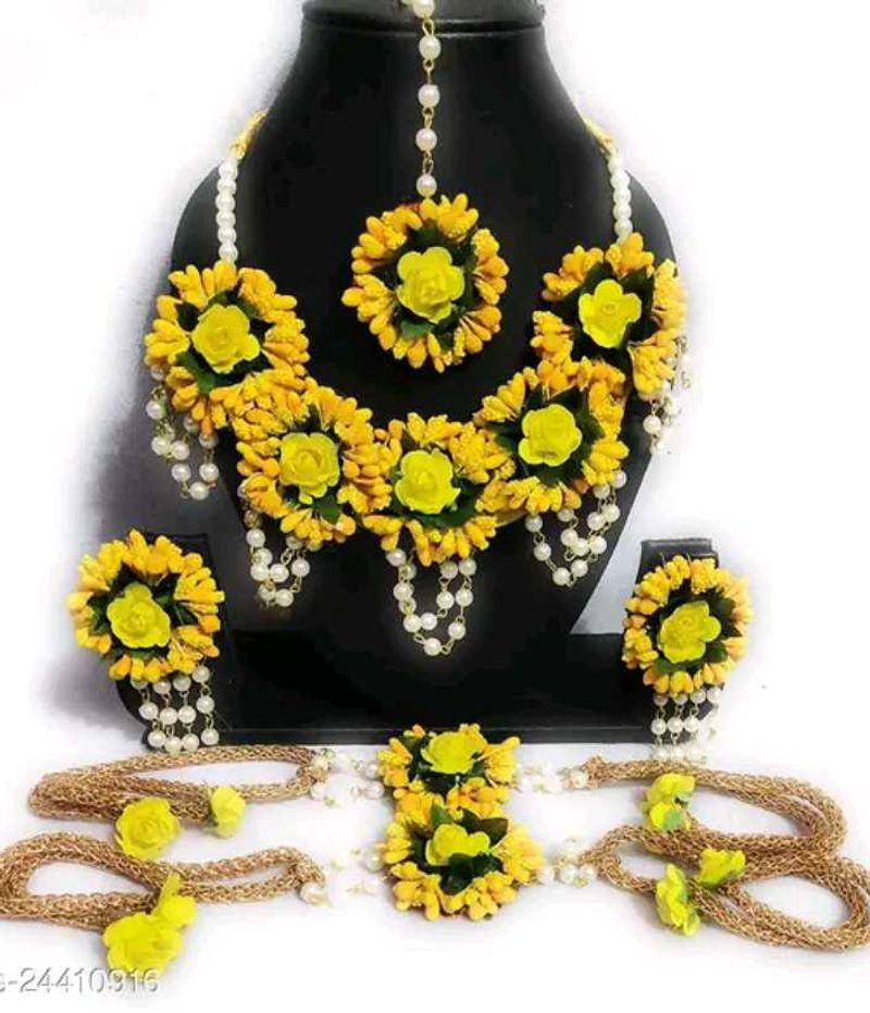 Floral Haldi Jewelry Set