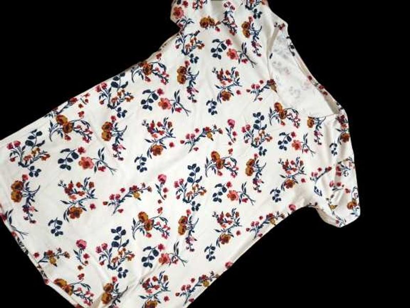 Floral Print White Tshirt