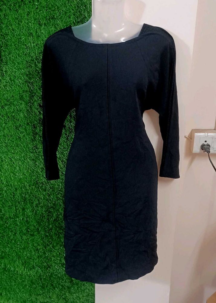 Black Long Sleeve Mini Dress