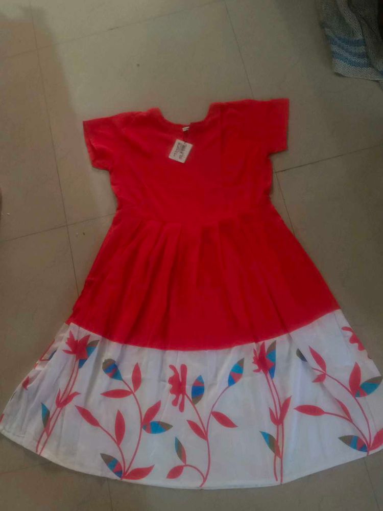 Girls Red Floral Dress