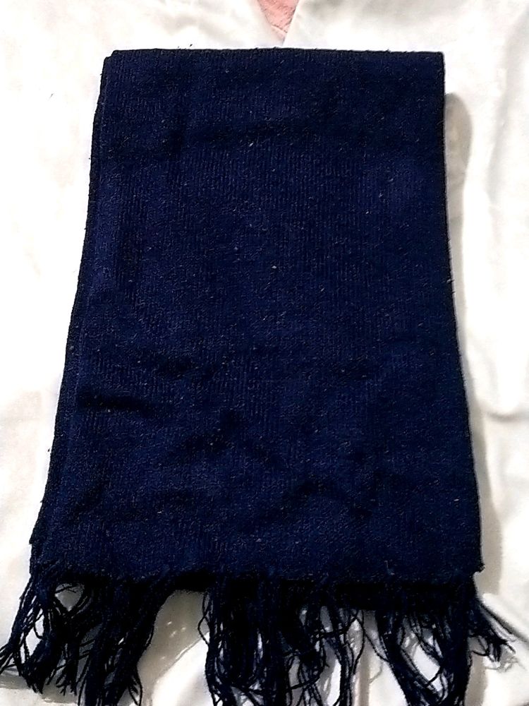 Navy Blue Woolen Muffler