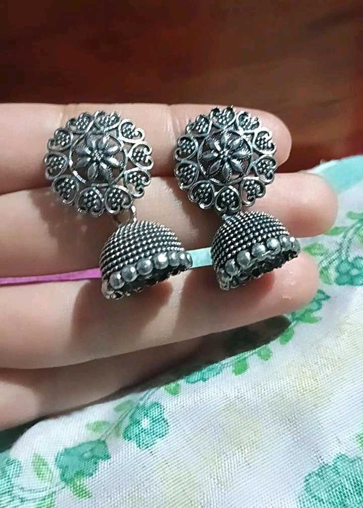 Oxidized Jhumka Earrings