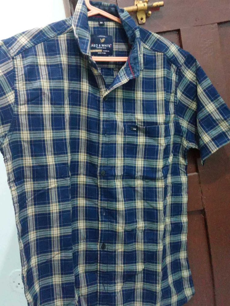 Red &amp; White Plaid Casual Shirt