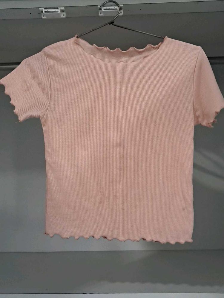 Cute Pink Ruffle Tee