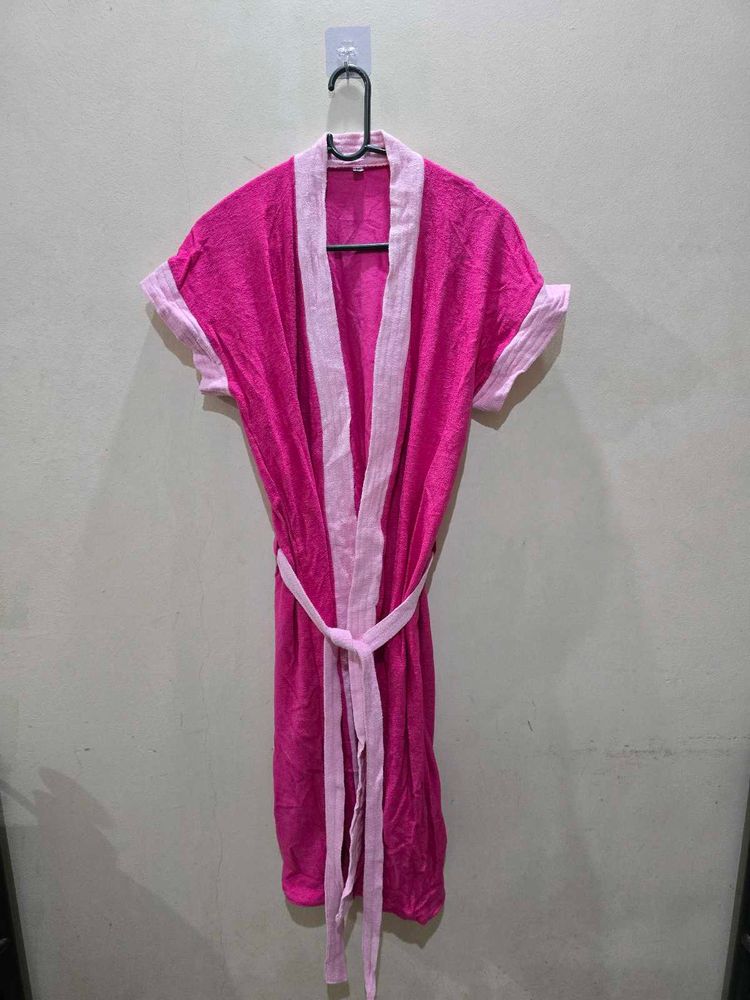 Pink Short Sleeve Bathrobe