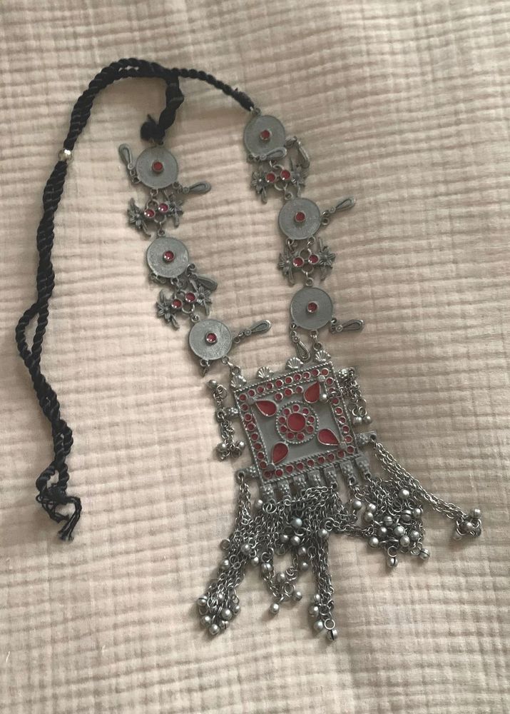 Statement Necklace with Silver Finish