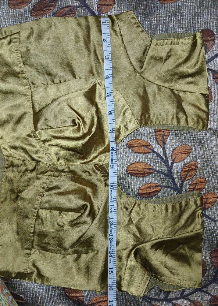 Olive Green Readymade Saree Blouse