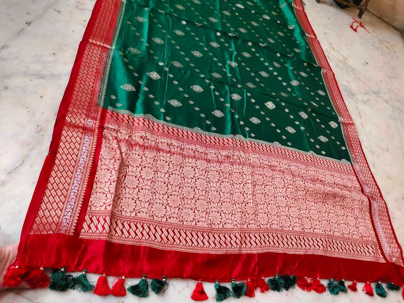 silk saree double colour very beautiful design