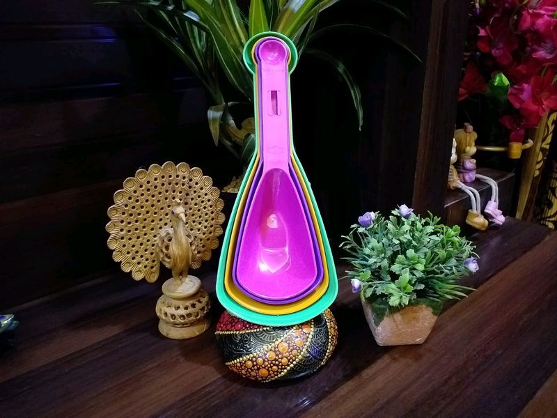🆕️ Set Of 4 Dual Side Serving &amp;  Measurung Spoons
