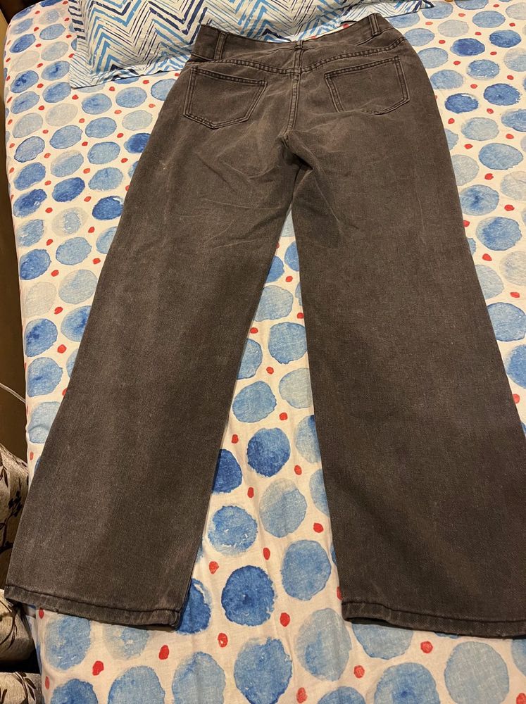 Wide Leg charcol Denim Jeans