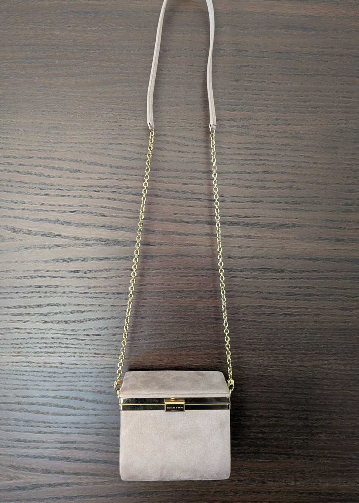 Suede Dusty Pink Charles And Keith Bag - Authentic