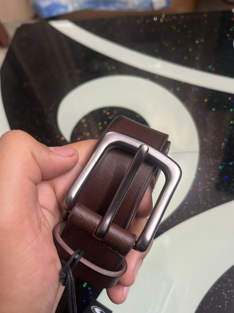 Pure Brown Leather Belt From Spain (MARP 40 Euros)