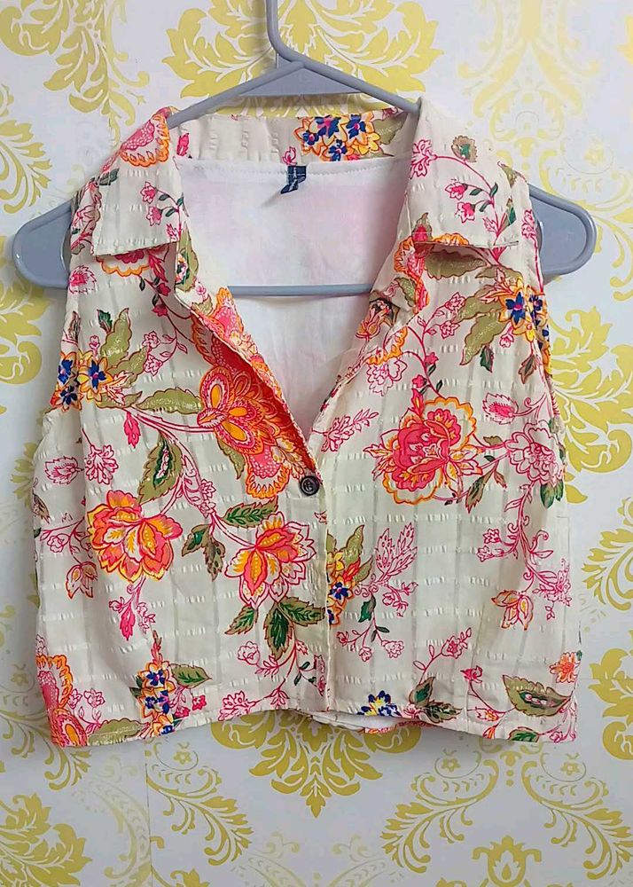 ZARA BASIC Floral Vest For Women