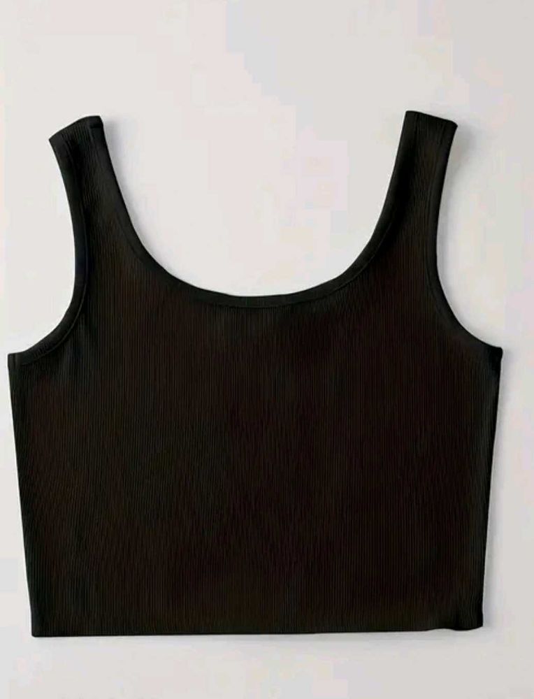 Ribbed Black Tank Top