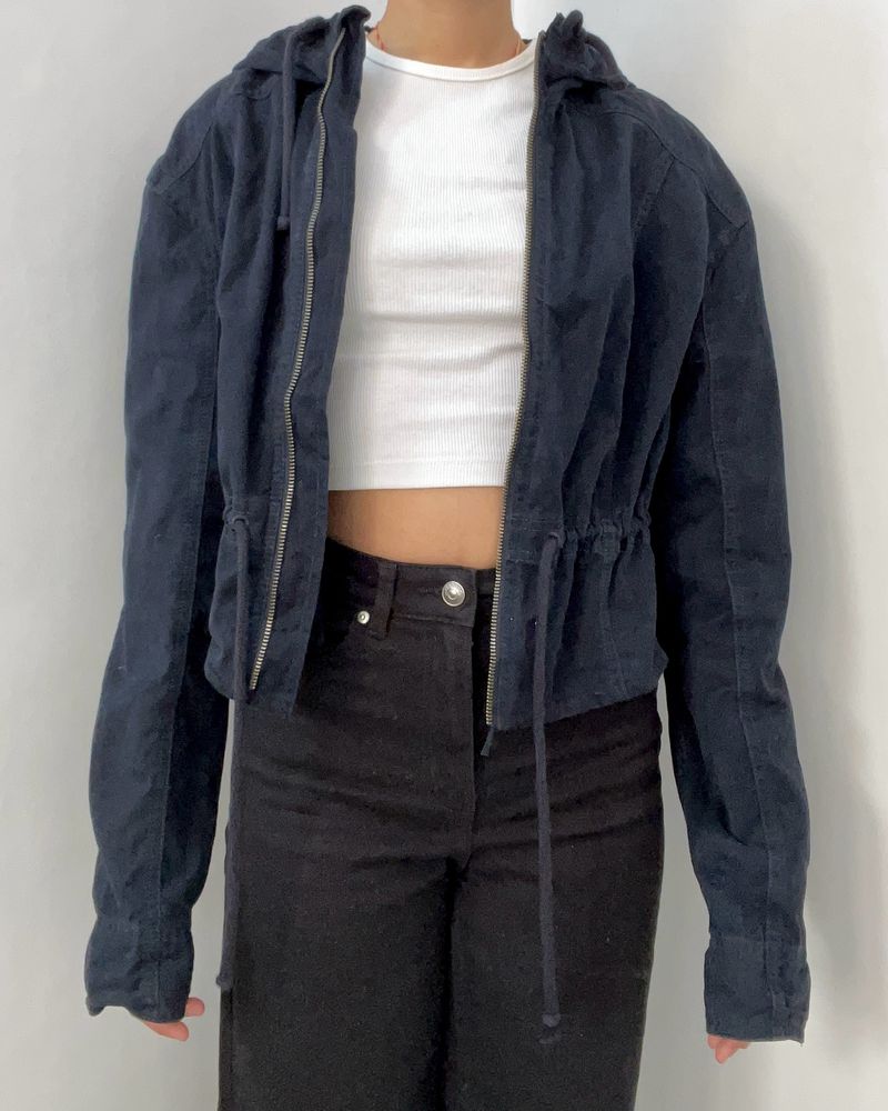 Hollister Blue Jacket with Tie Detailing Size XS