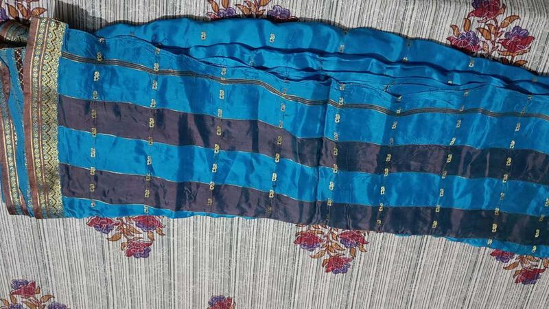 Blue Silk Blend Saree