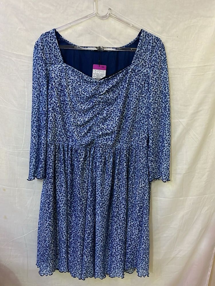 Blue Printed Dress