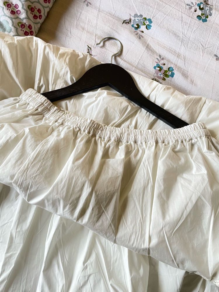 white cottagecore maxi skirt
