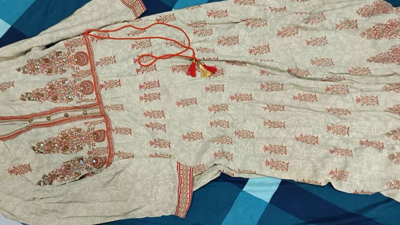 Floral Print Ethnic Dress, Size XL