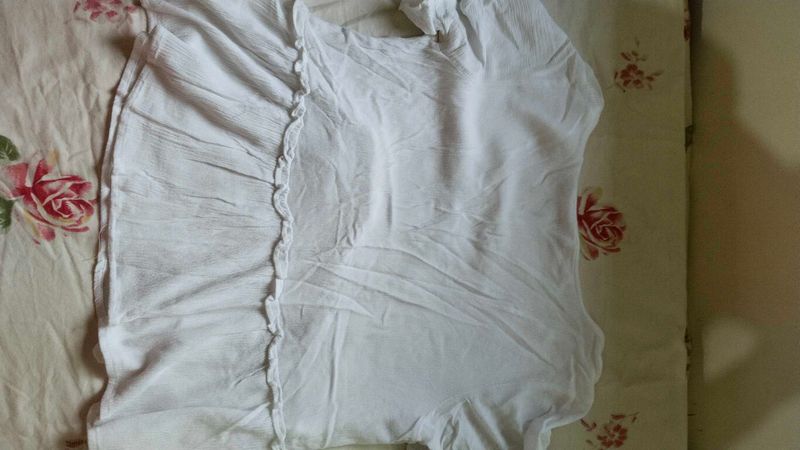 White Ruffle Top