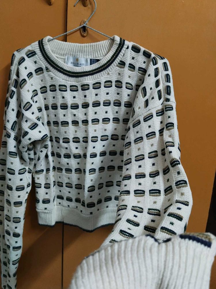 Vintage Patterned Sweater || Made in USA || BILL B