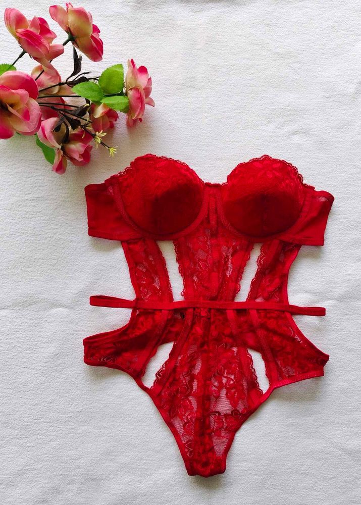 Red Lace Bodysuit