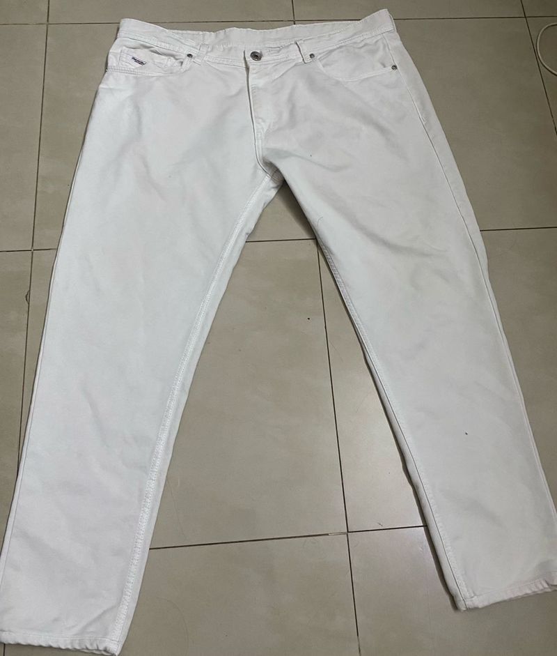 Men Diesel White Denim Jeans
