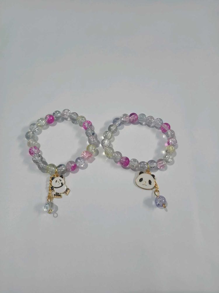 Panda Charm Beaded Bracelets (Set of 2)