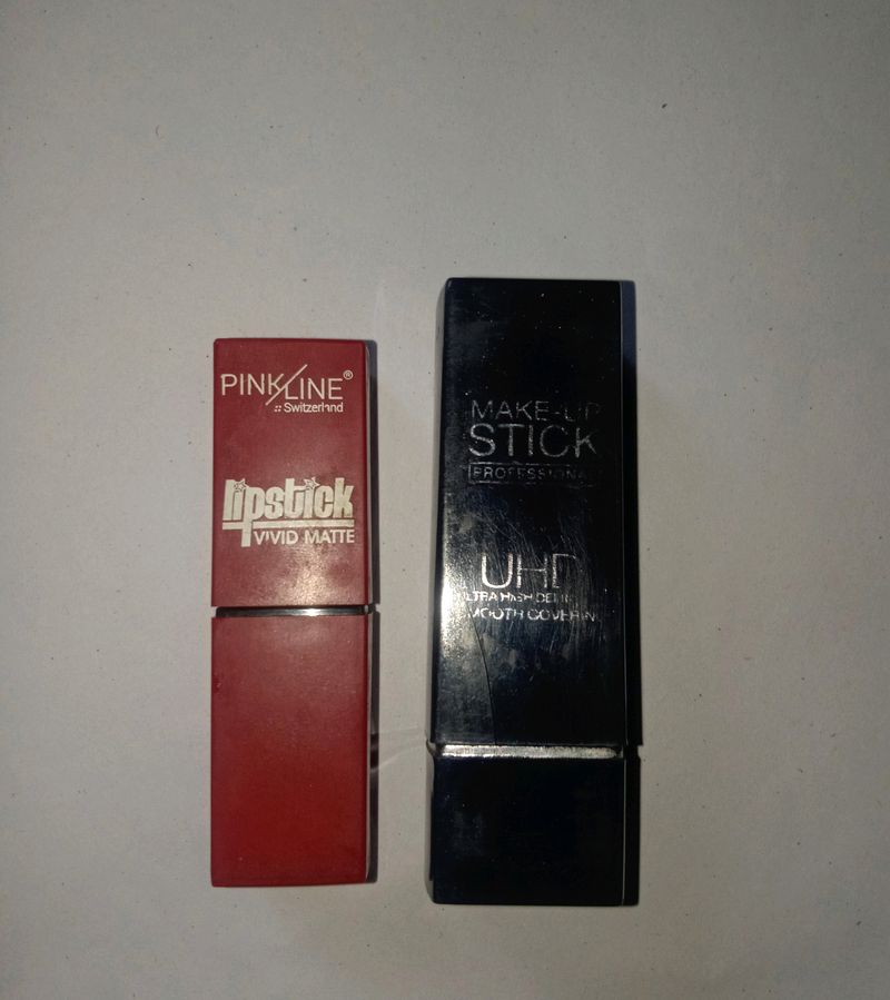 Pink Line Lipstick And Blue Heaven Makeup Stick