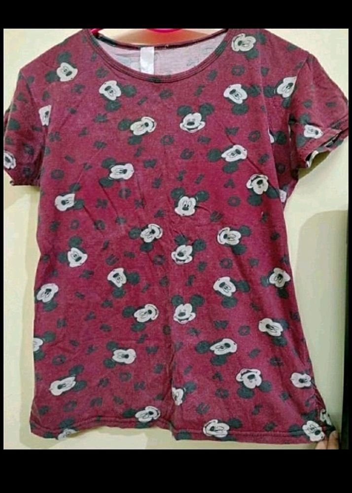 Cute Micky Top 💞👤(Colour Is Faded So You Can Wea