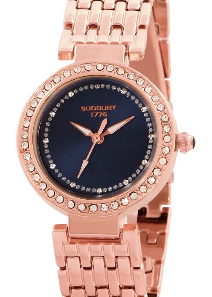 Rose Gold Blue Watch