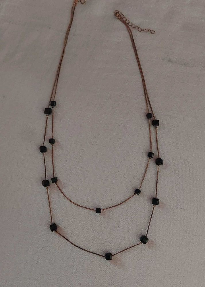 Layered Black Bead Necklace
