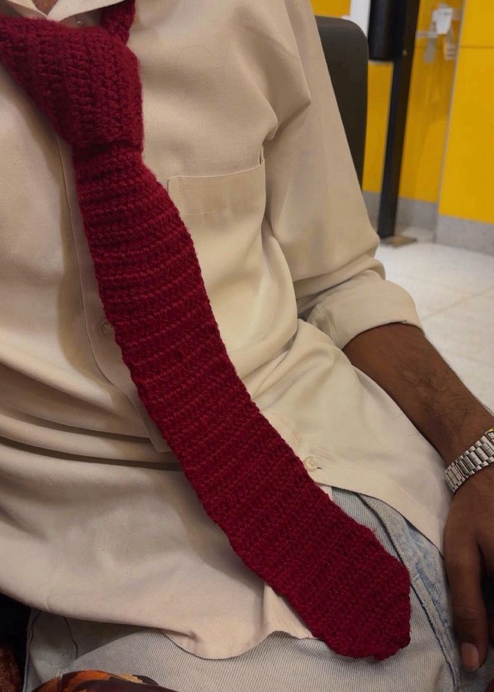 Handmade crochet Red Tie