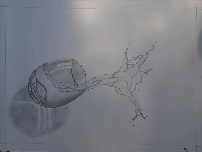 REALISTIC GLASS AND WATER DRAWING
