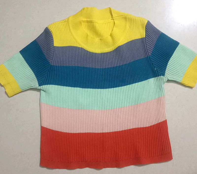 Striped Pastel Screcheble Top