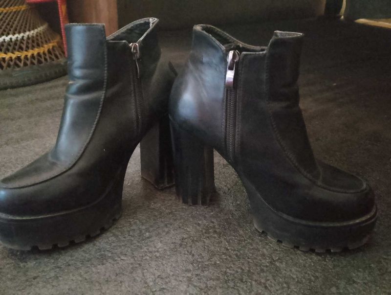 Black Platform Ankle Boots