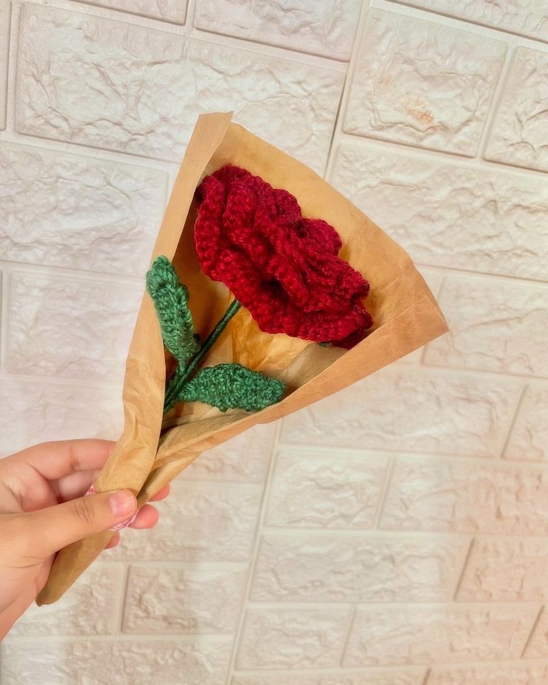 Handmade Crochet Rose Bouquet