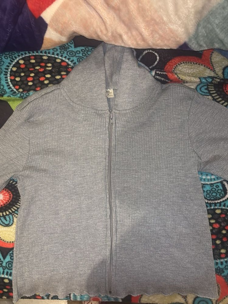 Gray Zip-Up Hoodie