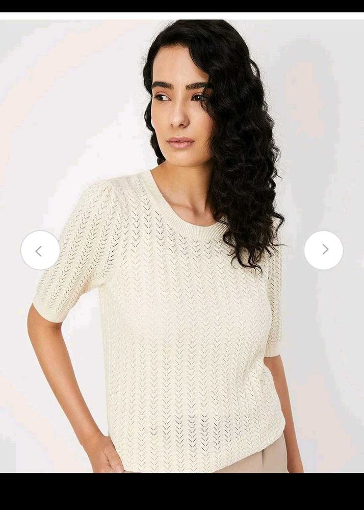 Elegant Cream Knit Top