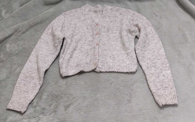 Cropped Long Sleeves Cardigan