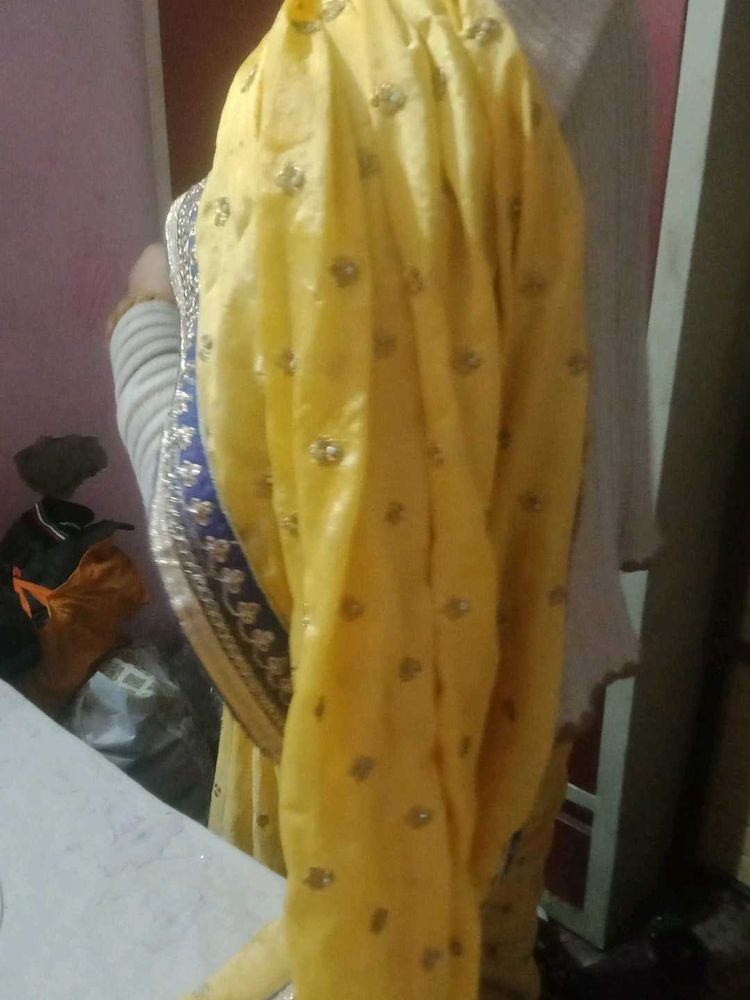 Elegant Yellow Embellished Saree