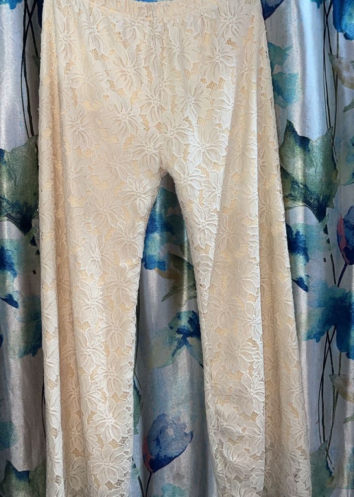 Floral Lace Wide Leg Pants