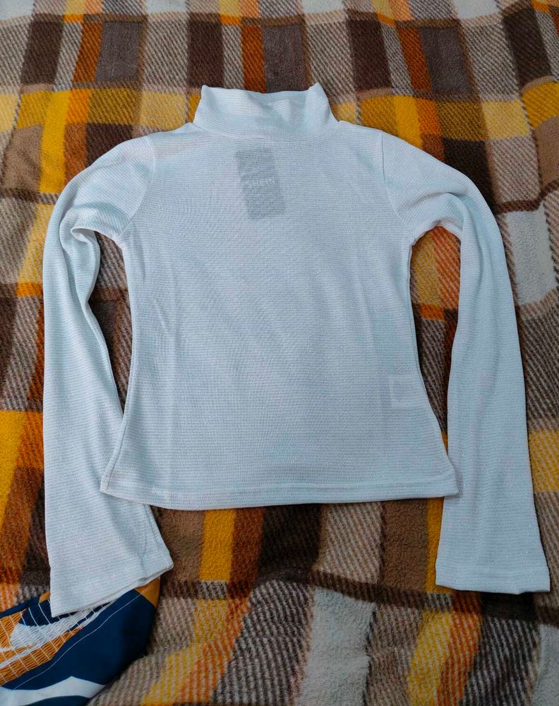 White Turtleneck Top