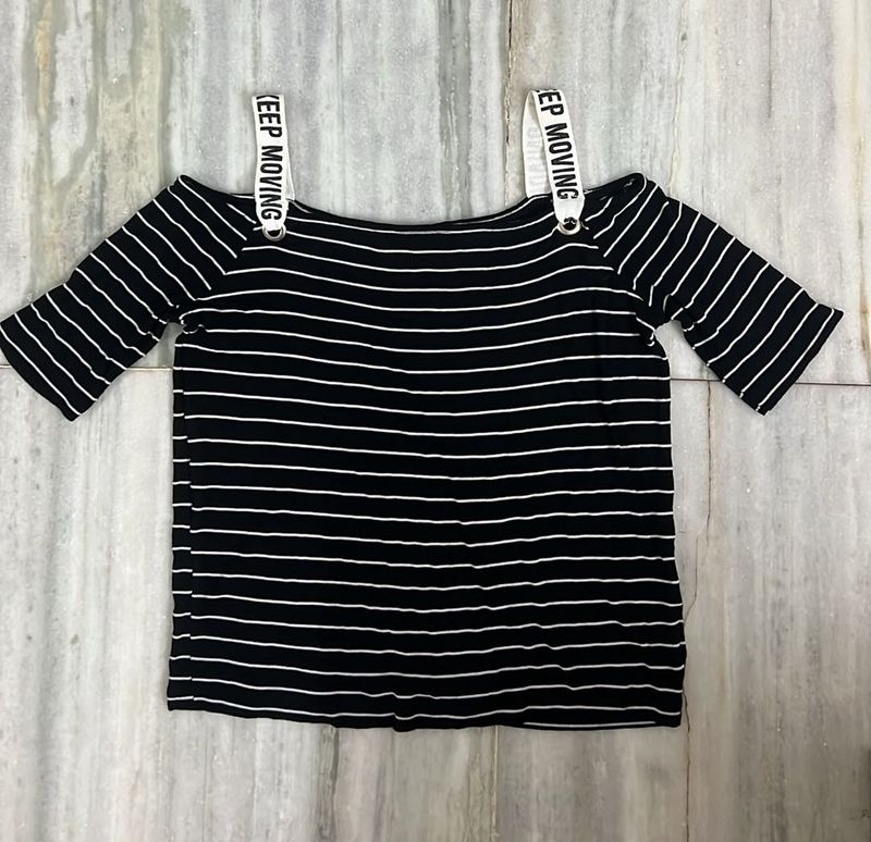 Lifestyle Striped Off Shoulder Top
