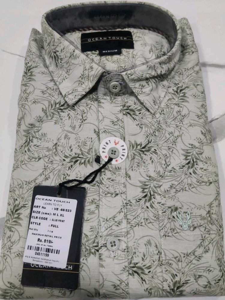 Ocean Touch mint green Print Shirt