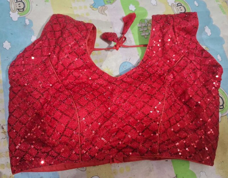 Red Sequin Blouse