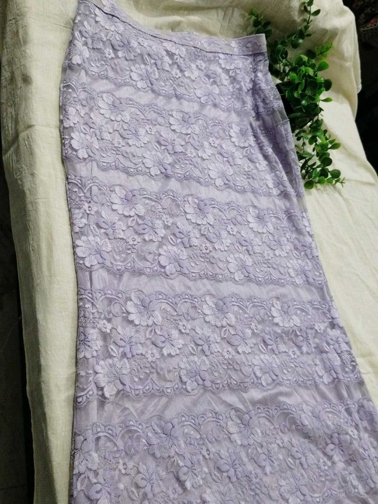 Elegant Lavender Lace Skirt